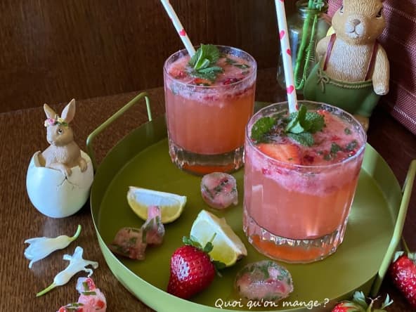 Cocktail printanier aux fraises
