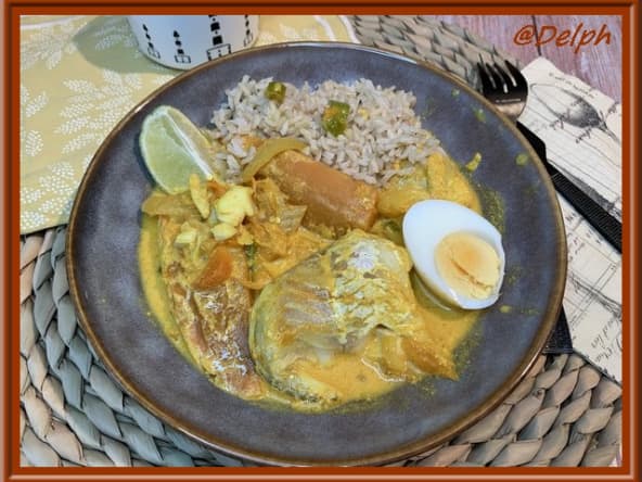 Curry de cabillaud aux œufs et patate douce