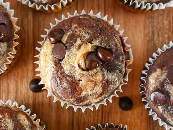 Muffins marbrés banane