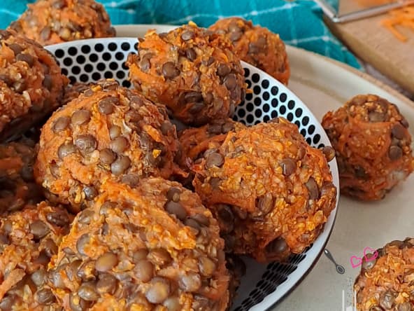 Boulettes aux carottes et lentilles vertes