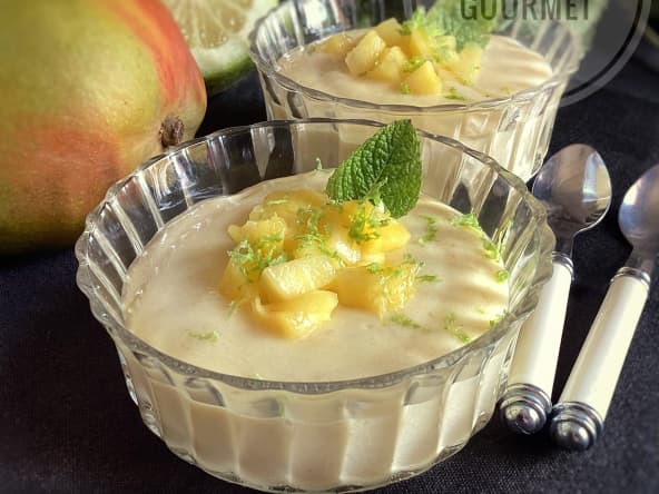 Crèmes à la banane et à la mangue