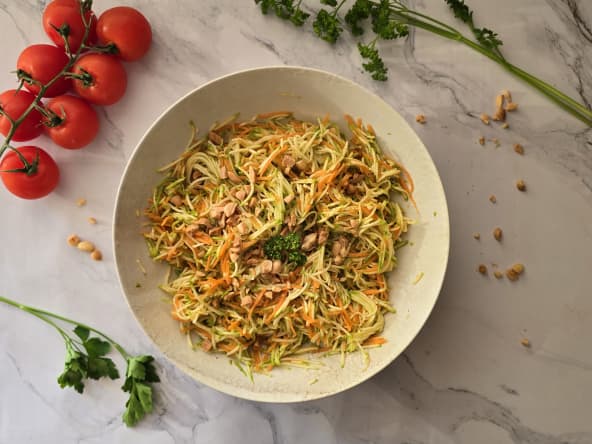 Salade de courgettes, carottes râpées