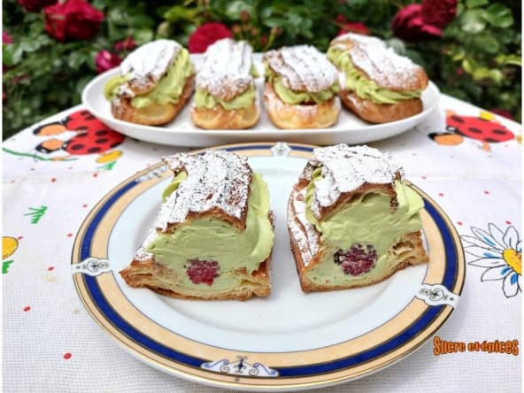 Eclairs framboise pistache