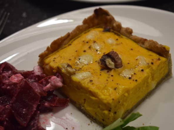 Quiche au potimarron et chèvre frais façon cheesecake 