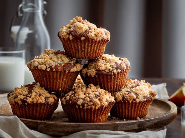 Muffins façon crumble aux pommes et à la cannelle