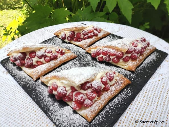 Feuilletés aux framboises et crème mascarpone