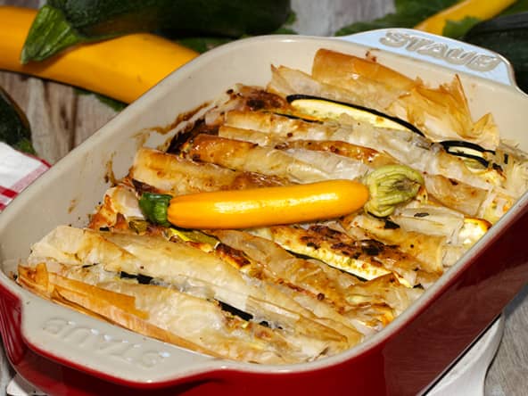 Feuilleté aux courgettes feta et menthe