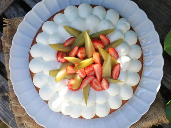 La tarte fraise et rhubarbe