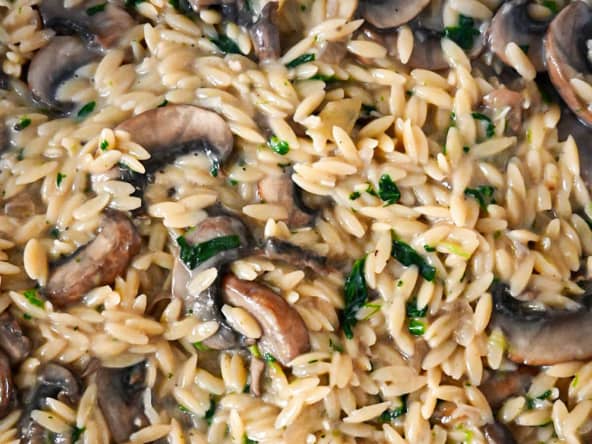 Pâtes orzo aux champignons