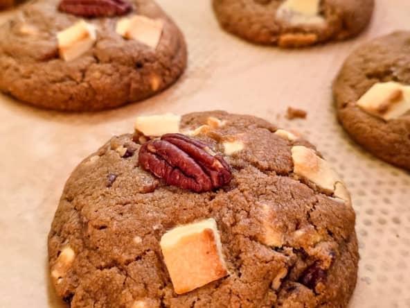 Cookies chocolat blanc praliné