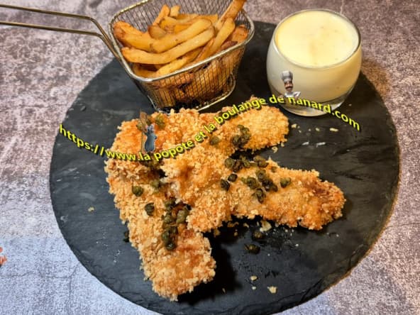 Fish and chips d'aile de raie et son émulsion de sauce tartare