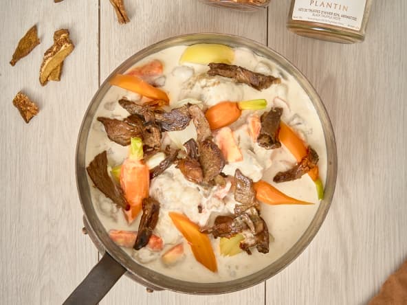 Blanquette de veau à la truffe et aux cèpes