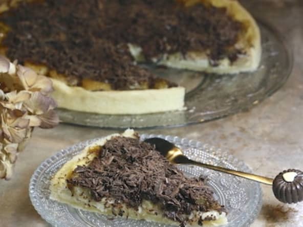 Tarte bananes flambées et chocolat