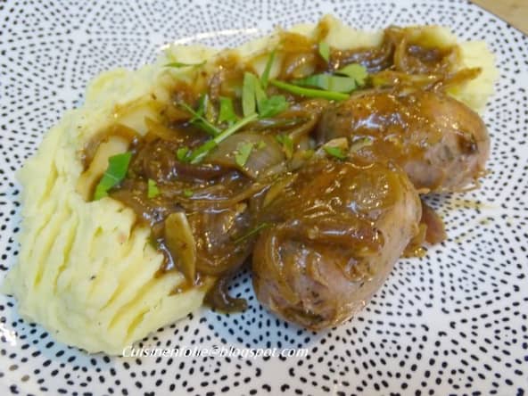 Bangers and mash et purée de pommes de terre
