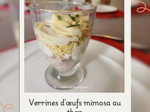 Verrines d’œufs mimosa au thon
