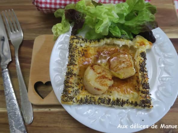 Feuilletés de saint-jacques au beurre citronné