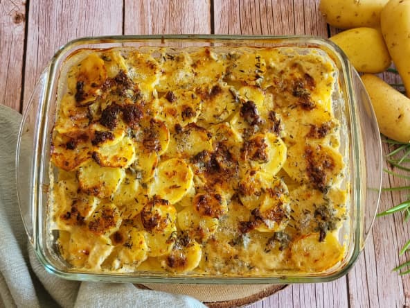 Gratin de pommes de terre au gorgonzola et parmesan