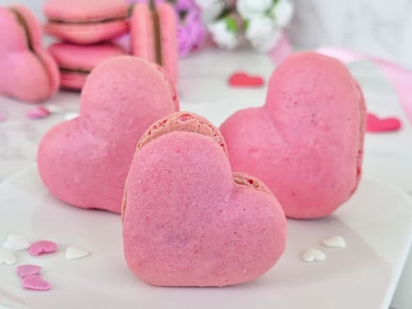 Macarons cœur à la ganache pralinée