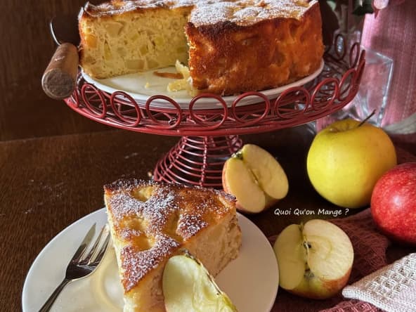 Gâteau madeleine aux pommes à compote