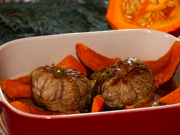 Paupiette de veau, potimarron rôti