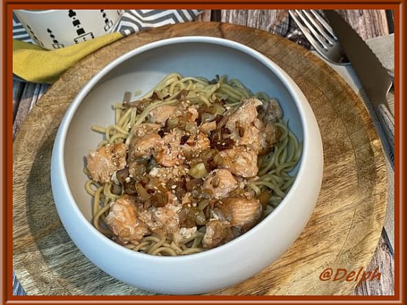 Saumon à la sauce soja et huile de sésame