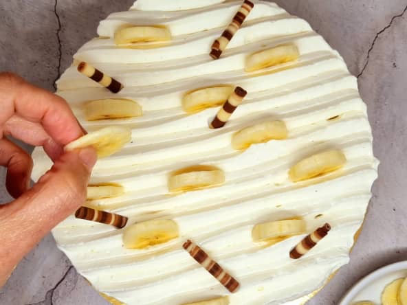 Entremets banane et chocolat au caramel