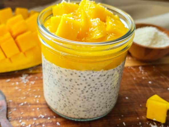 Pudding de chia mangue-coco
