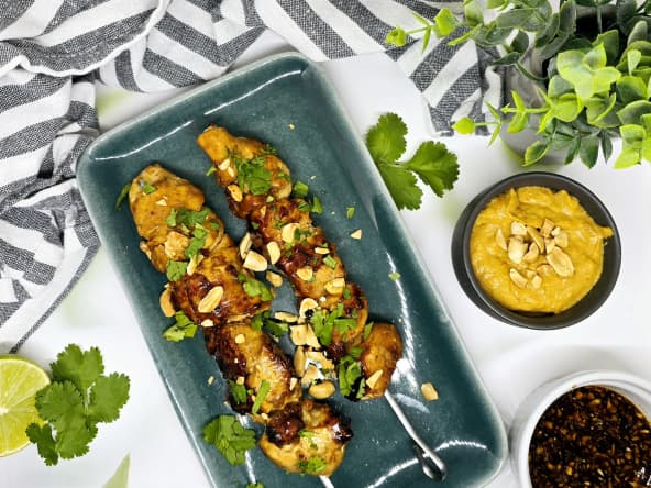 Brochettes de poulet satay