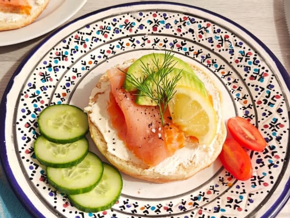 Bagel saumon avocat