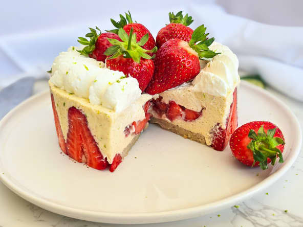 Fraisier léger au citron vert