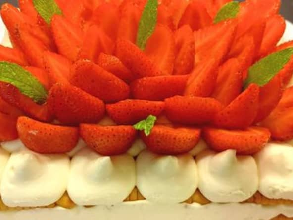 Gâteau facile fraises chantilly sans cuisson