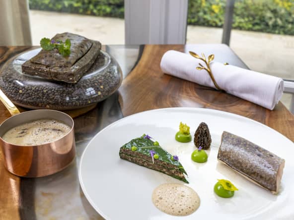Omble et lentilles, morilles et livèche