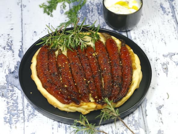 Tarte tatin de carottes nouvelles