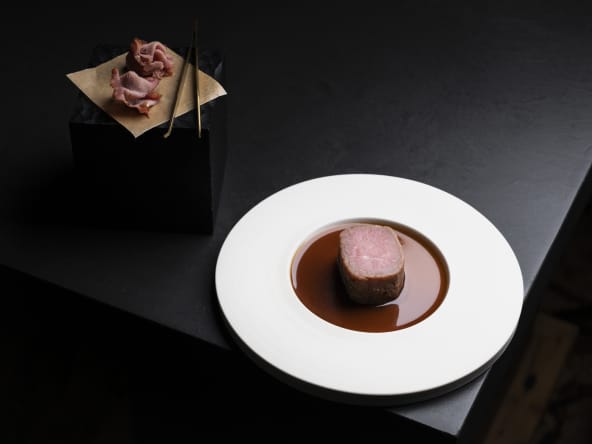 Veau nantais rôti au sautoir coing du jardin confit