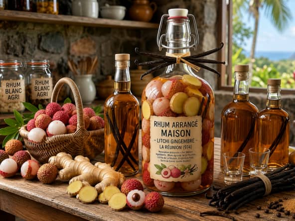 Rhum arrangé litchi gingembre