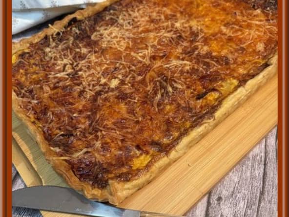 Tarte au chorizo, courgette et carottes râpées
