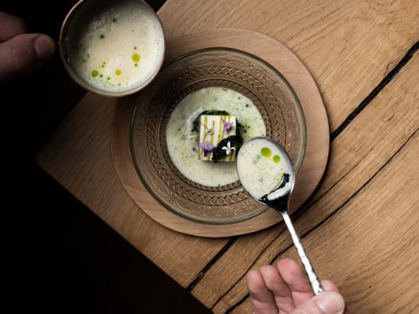 Mulet au beurre nantais Potagère aux herbes sauvages
