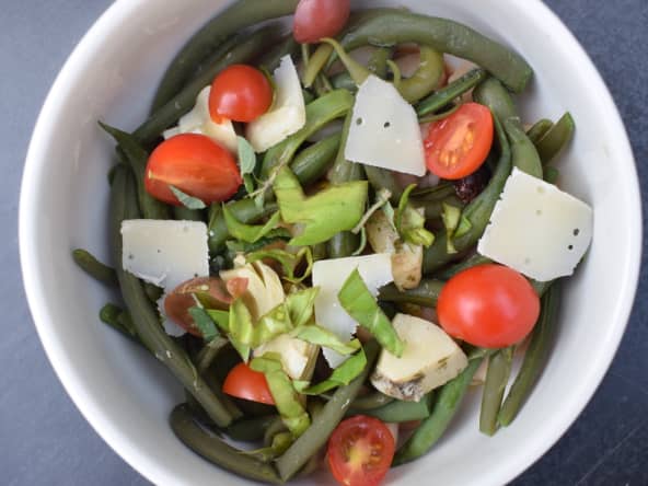 Salade de haricots blancs et verts aux saveurs italiennes