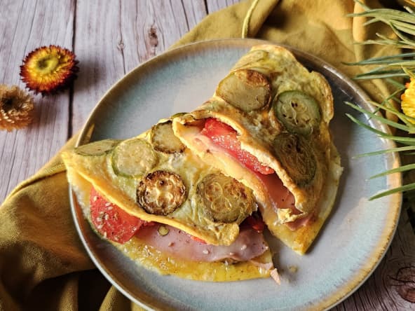 Omelette de courgette garnie