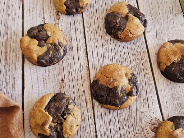 Cookies marbrés chocolat cacahuète