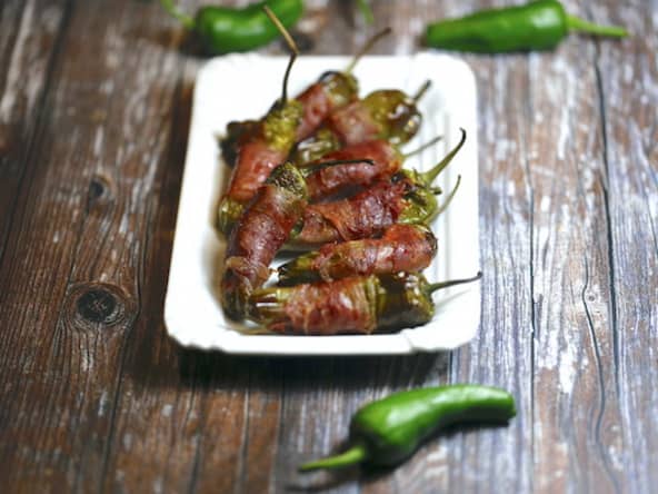 Piments au lard et au fromage frais