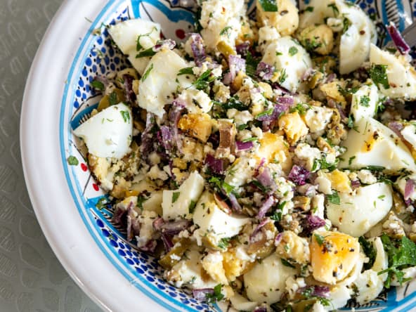 Salade méditerranéenne aux oeufs sans mayonnaise