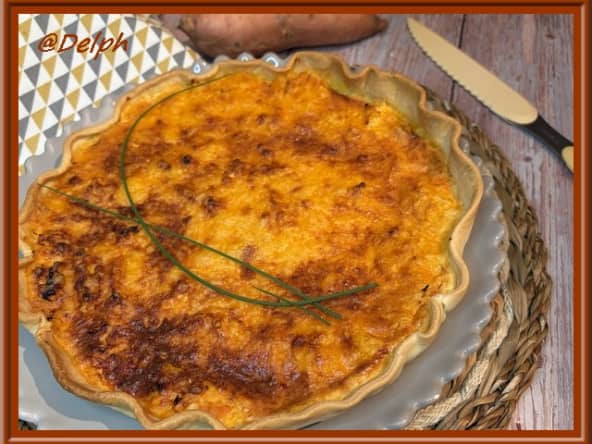 Quiche au poulet patate douce et curry