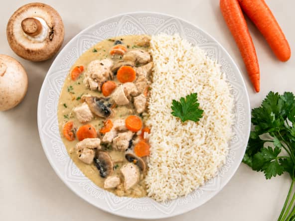 Dinde façon blanquette