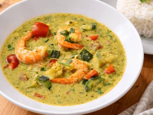 Curry vert thaï aux crevettes