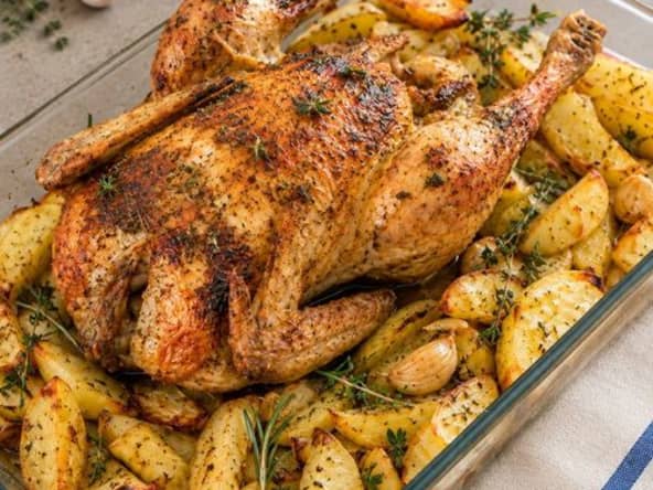Poulet du dimanche à l'ail et aux olives