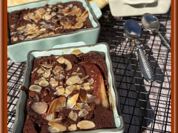 Flan de poire, chocolat et amande