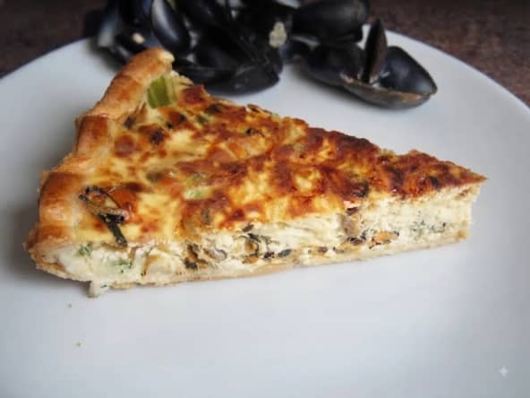Tarte salée aux restes de moules marinières