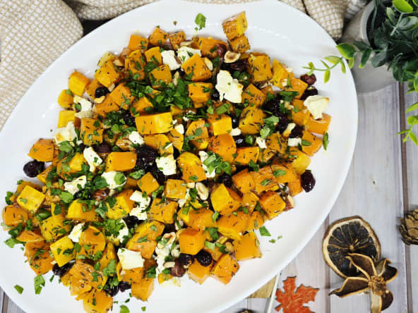 Butternut rôtie aux cranberries