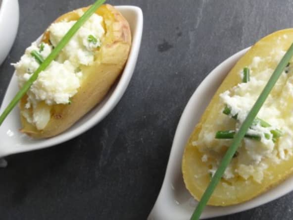 Pommes de terre farcies au fromage frais